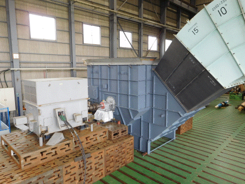 大手製紙会社向け、400kW 重油ボイラ脱硫ファン 1台完成