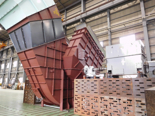 大手セメント会社向け、350kW 排気ファン 1台完成