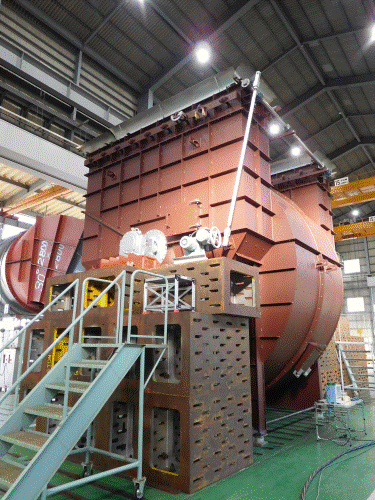 大手セメント会社向け、1400kW バグフィルタファン 1台完成