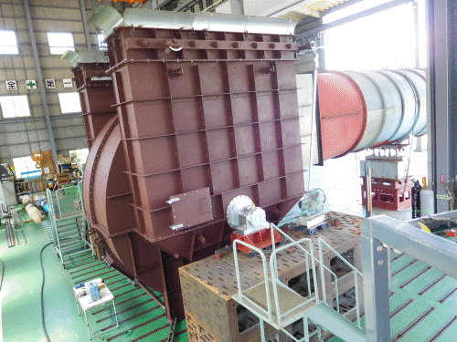 大手セメント会社向け、1100kW バグフィルタファン　1台完成