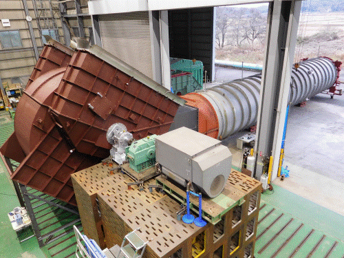 大手セメント会社向け、1300kW バグフィルター誘引ファン 1台完成