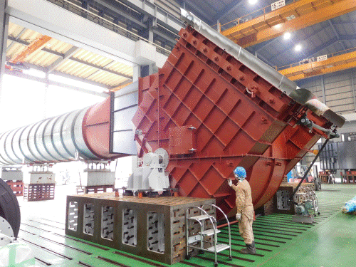 大手製鉄会社向け、370kW 蒸気排出ブロワー 1台完成