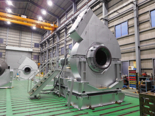 大手製鉄会社向け、560ｋW　ガス循環ブロワ　２台完成