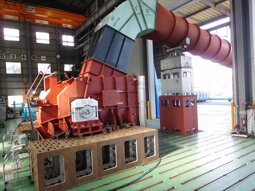 大手製紙会社向け、1390kW 押込通風機 1台完成　