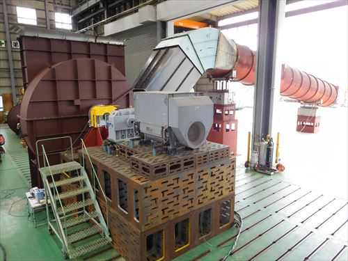 大手セメント会社向け、2000kW 原料ミルファン 1台完成