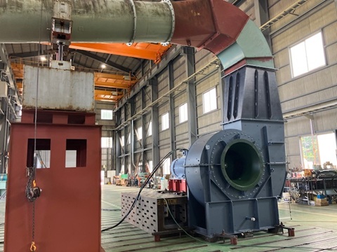 大手非鉄金属会社向け、90kW 排気ファン 1台完成