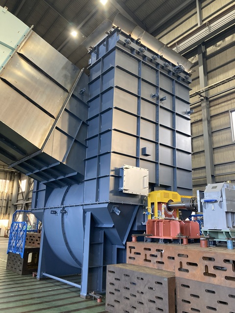 大手セメント会社向け、950kW 集塵機用ファン 1台完成